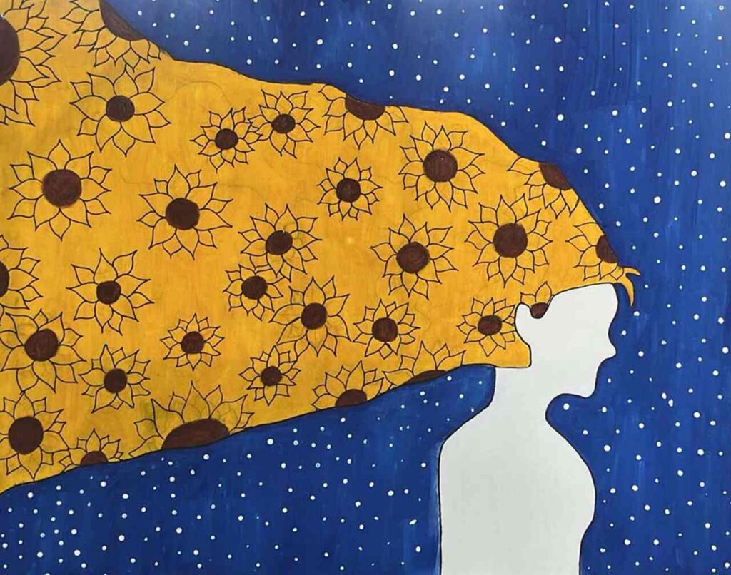 17.Ouro-Preto_9o-ano-B_a-moca-e-o-girassol_um-gitrassol-da-cor-do-seu-cabelo_Easy-Resize.com_-1024x806 Exposição de estudantes de Belo Horizonte emociona estrelas do Clube da Esquina