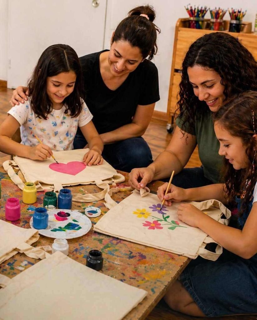 Casa do Sol Botânico promove oficina de pintura de ecobags para o Dia das Mães