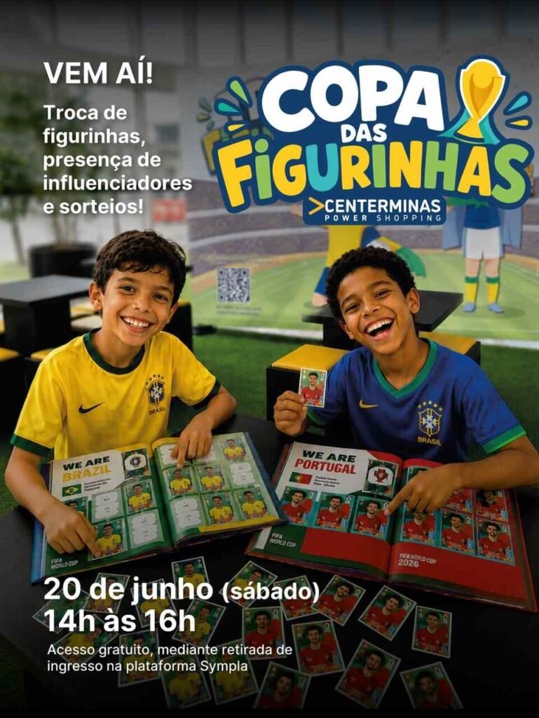 Copa das Figurinhas leva diversão, sorteios e influenciadores ao Centerminas neste sábado