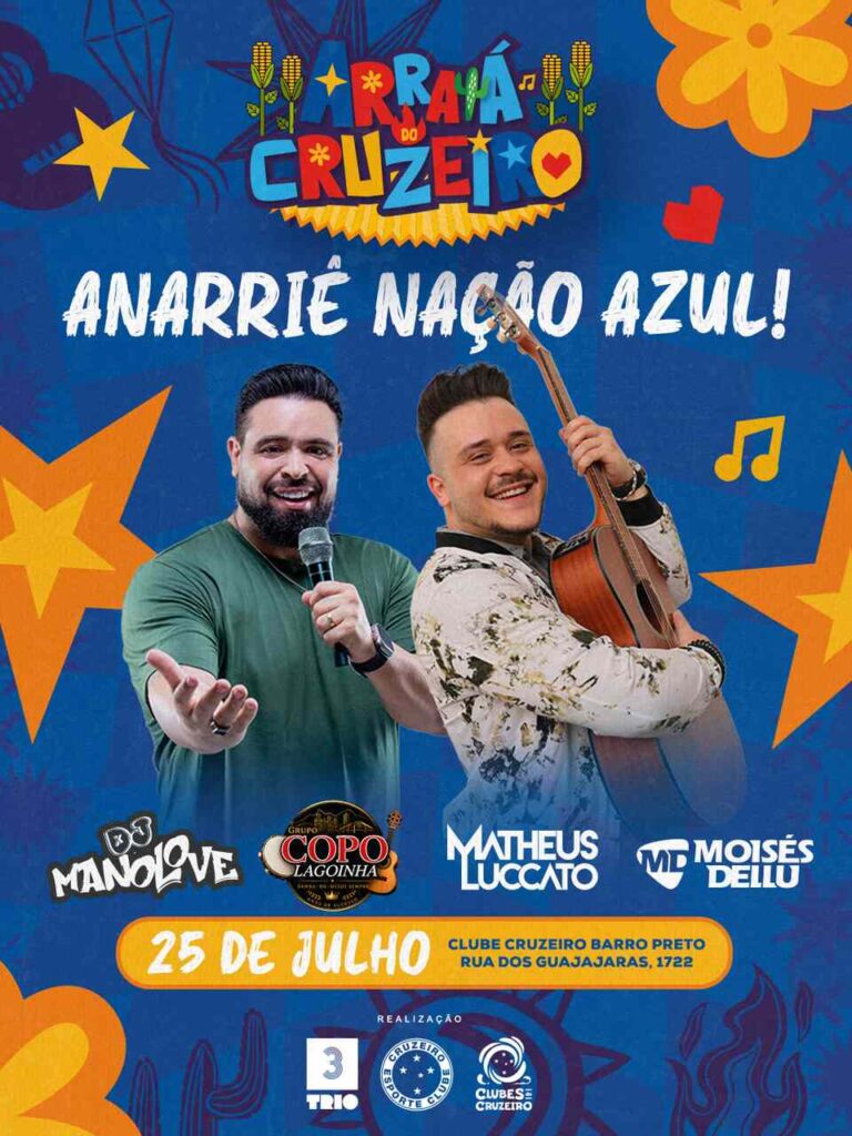 ARRAIA-DO-CRUZEIRO_LINEUP-feed_Easy-Resize.com_-768x1024 Arraiá do Cruzeiro acontece 25 de julho, na Sede Barro Preto, com muita diversão para toda a família