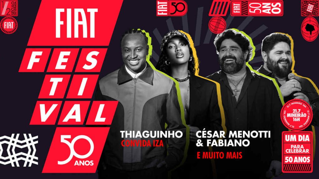 Fiat Festival 50 anos: César Menotti e Fabiano é mais uma atração confirmada e ingressos poderão ser retirados a partir do dia 9 de julho